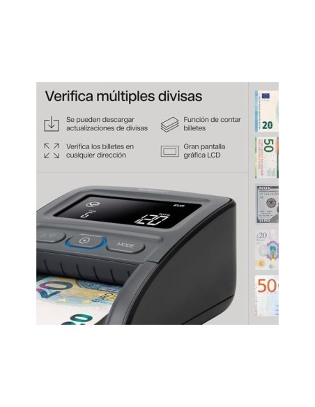 DETECTOR BILLETES FALSOS SAFESCAN 155-S 7 PTOS. VERIF. ACT.POR USB