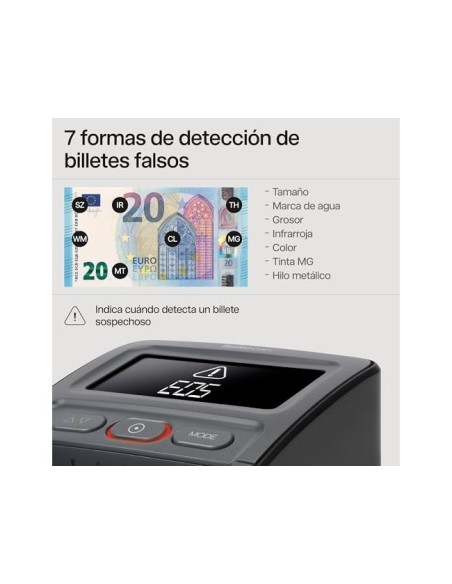 DETECTOR BILLETES FALSOS SAFESCAN 155-S 7 PTOS. VERIF. ACT.POR USB