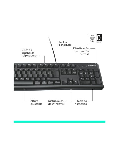 TECLADO LOGITECH K120 USB 2.0 C/CABLE NG. 920-002518