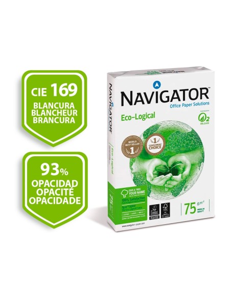 PAPEL FOTOCOP.NAVIGATOR ECO LOGICAL DIN A4 75 GRAMOS PAQUETE 500 H.