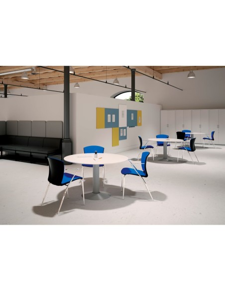 MESA REUNION ROCADA MEETING 3005ATW02 ACERO BL.GRIS 100CM.DIAM.