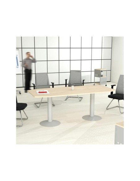 MESA REUNION ROCADA MEETING 3003ATW02 COLUMNA DOBLE ACERO BL.GRIS