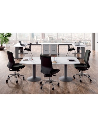 MESA REUNION ROCADA MEETING 3003ATW04 COLUMNA DOBLE ACERO BL.BL.