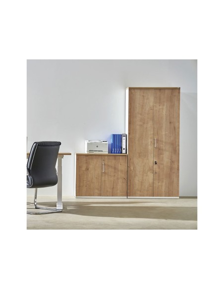 ARMARIO ROCADA 4 EST.2 PUERTAS STORE 195X90X45 CM GRIS/BL.