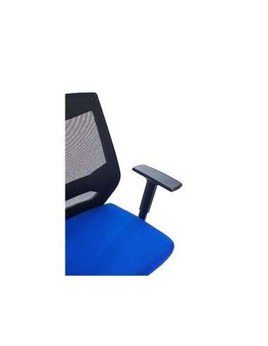 SILLA ROCADA C/REGUL.LUMBAR SINCRO C/BRAZOS MALLA NG, TAPIZADO AZ.