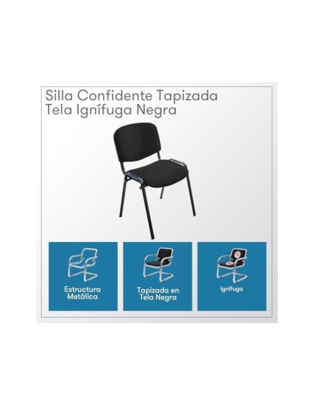 SILLA CONFIDENTE ESTRUCTURA METALICA NG.TAPIZADA