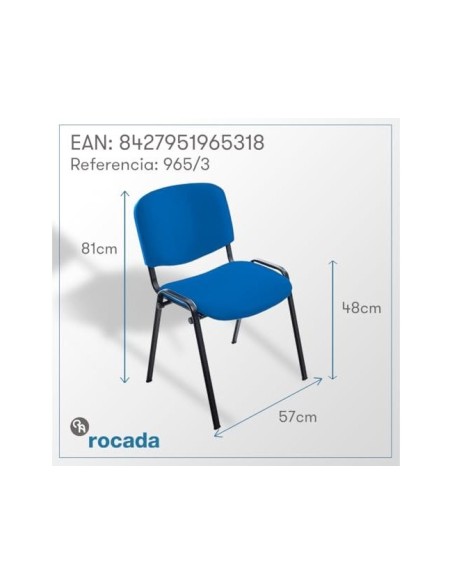 SILLA ROCADA CONFIDENTE RD-965 AZUL TAPIZADA