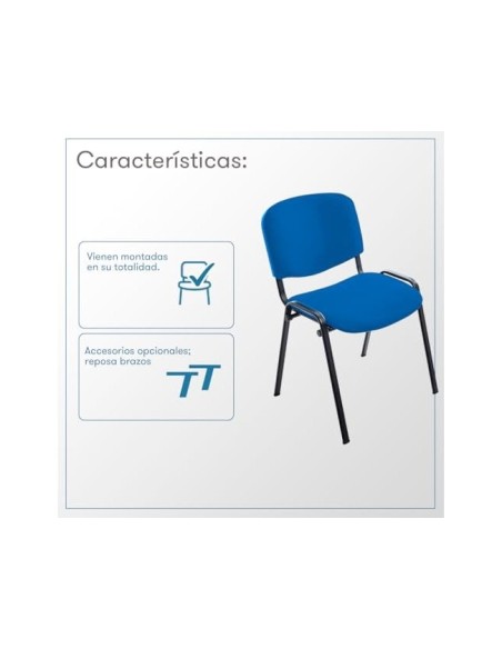 SILLA ROCADA CONFIDENTE RD-965 AZUL TAPIZADA