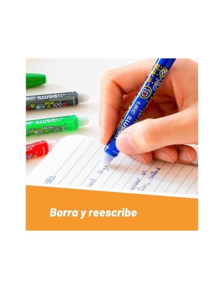BOLIGRAFO BIC GELOCITY ILLUSION BORRABLE RJ.PUNTA 0,7 MM