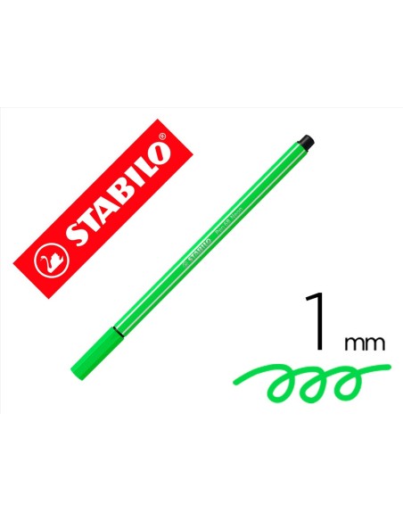 ROTULADOR STABILO ACUARELABLE PEN 68 VERDE NEON 1 MM