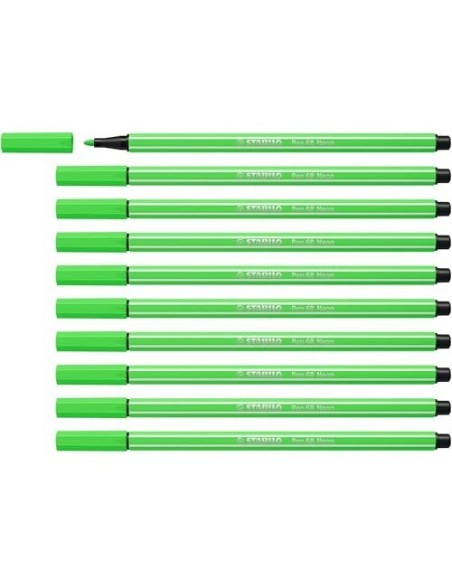 ROTULADOR STABILO ACUARELABLE PEN 68 VERDE NEON 1 MM