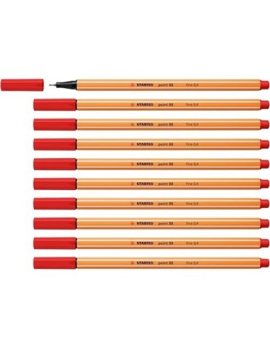 ROTULADOR STABILO PUNTA FIBRA POINT 88 BERMELLON 0,4 MM