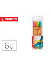 ROTULADOR STABILO FIBRA POINT 88 BLISTER 6 SURT.NEON