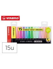 ROTULADOR STABILO BOSS FLUORESCENTE 70 BLISTER 15 UD.SURT.