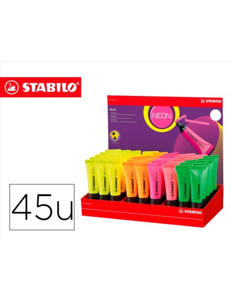 ROTULADOR STABILO FLUOR.72 NEON EXPOSITOR 45 UD.SURT.