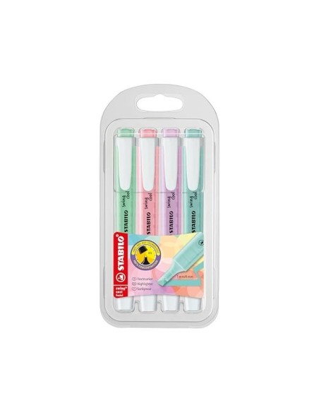 ROTULADOR STABILO FLUORESCENTE SWING COOL PASTEL BOLSA 4 UD.SURT.