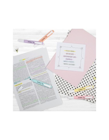ROTULADOR STABILO FLUORESCENTE SWING COOL PASTEL BOLSA 4 UD.SURT.