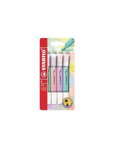 ROTULADOR STABILO FLUORESCENTE SWING COOL PASTEL BOLSA 4 UD.SURT.