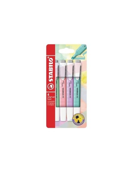 ROTULADOR STABILO FLUORESCENTE SWING COOL PASTEL BOLSA 4 UD.SURT.
