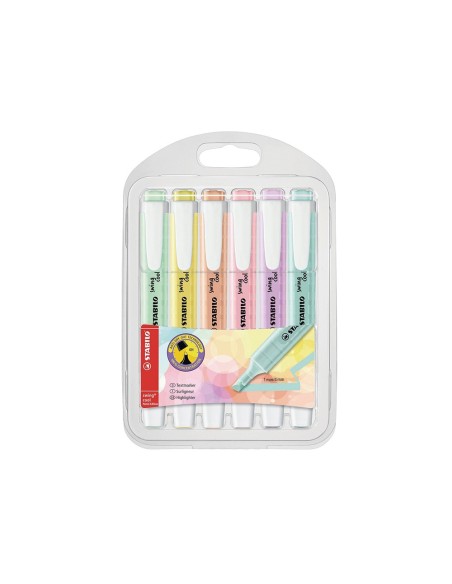 ROTULADOR STABILO FLUORESCENTE SWING COOL PASTEL BOLSA 6 UD.SURT.