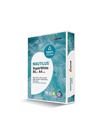 PAPEL FOTOCOP.  NAUTILUS SUPERWHITE 100% RECICLADO PAQUETE 500H