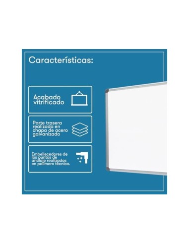 PIZARRA BLANCA VIT.MAGNETICO MARCO AL. CANTO PVC 240X120 CM C/BANDEJA