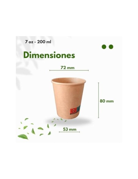 VASO TERMICO CARTON 200 CC PQ.50 UDS.