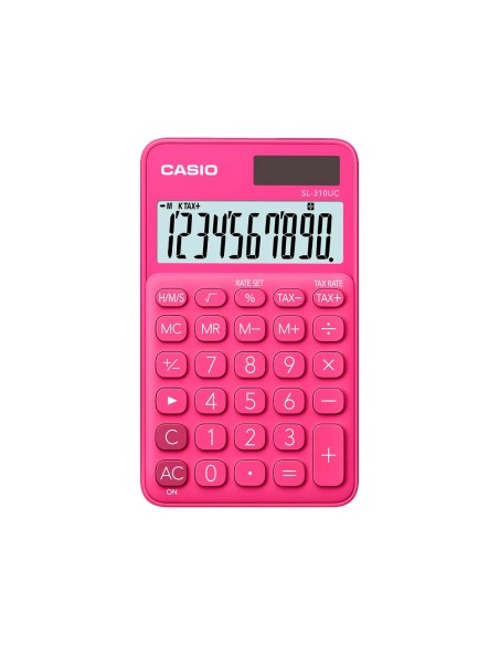 CALCULADORA CASIO SL-310UC-RD BOLSILLO 10D.TAX +/- TECLA DOBLE CERO