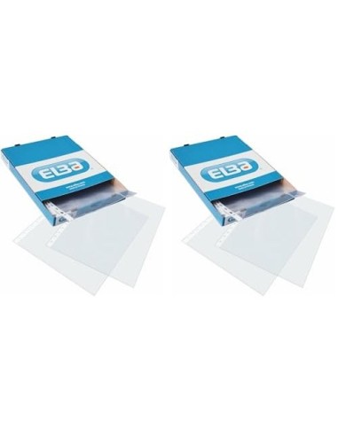 FUNDA MULTITALADRO ELBA STANDARD DIN A4 70MC CRISTAL CAJA 100 UD.