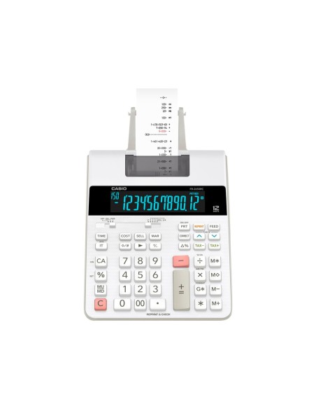 CALCULADORA CASIO IMPRESORA PAPEL 58MM.BICOLOR FR-2650RC 12D. DC BL.