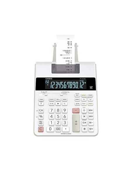 CALCULADORA CASIO IMPRESORA PAPEL 58MM.BICOLOR FR-2650RC 12D. DC BL.