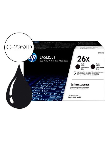 CF226XD TONER HP Nº 26X NG. PK. 2UD. 9000 PG.