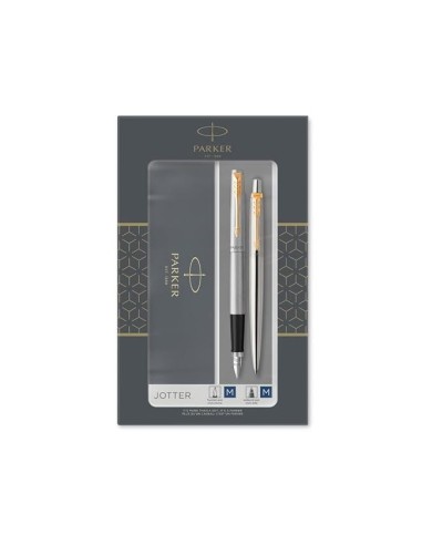 JUEGO PARKER DUO JOTTER ACERO GT BOLIGRAFO+PLUMA