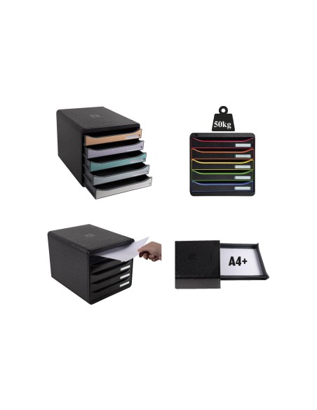 FICHERO SOBREMESA EXACOMPTA BIG-BOX PLUS CLASSIC 5 CAJONES MULTI.