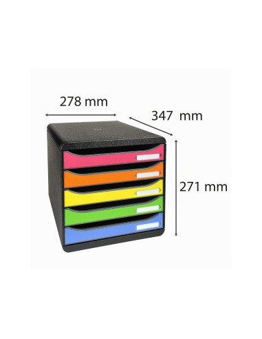 FICHERO SOBREMESA EXACOMPTA BIG-BOX PLUS CLASSIC 5 CAJONES MULTI.