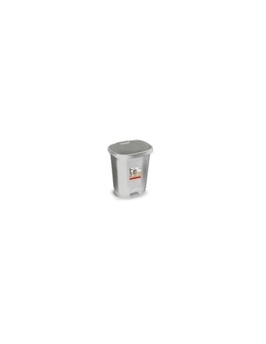 CONTENEDOR PLASTICFORTE PLAST.TAPADERA PEDAL 18LT.PLATA 330X280X405MM