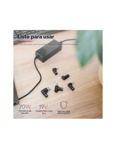 ADAPTADOR CORRIENTE TRUST PORTATIL CHARGER 19V-70W 6 CONECTORES