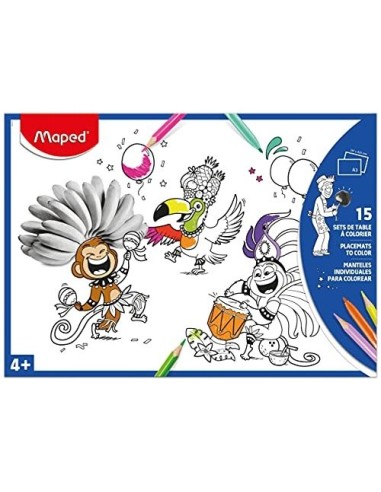 MANTEL COLOREAR MAPED INDIVIDUAL A3 PK.DE 15 UD.SURTIDAS