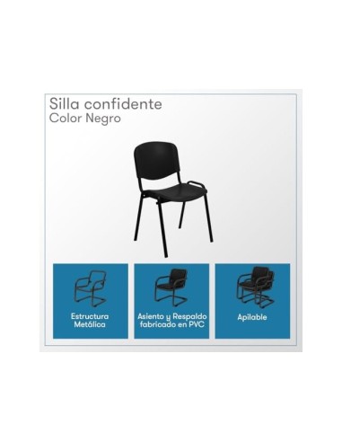 SILLA ROCADA CONFIDENTE ESTRUCTURA MET.RESPALDO ASIENTO POLIMERO NG.