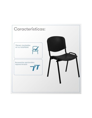 SILLA ROCADA CONFIDENTE ESTRUCTURA MET.RESPALDO ASIENTO POLIMERO NG.