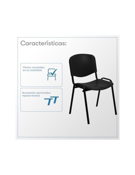 SILLA ROCADA CONFIDENTE ESTRUCTURA MET.RESPALDO ASIENTO POLIMERO NG.