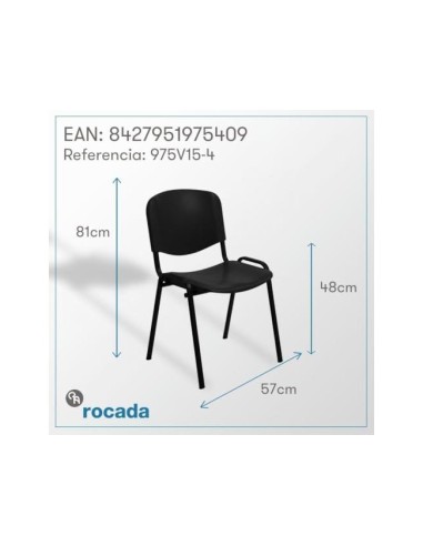 SILLA ROCADA CONFIDENTE ESTRUCTURA MET.RESPALDO ASIENTO POLIMERO NG.