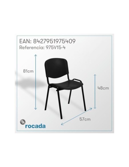 SILLA ROCADA CONFIDENTE ESTRUCTURA MET.RESPALDO ASIENTO POLIMERO NG.
