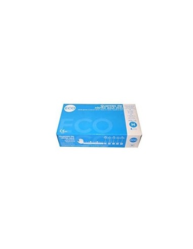 GUANTE NITRILO DESECHABLE SENSITIVE SIN POLVO TALLA M AZ.  100 UD.