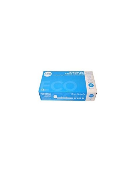 GUANTE NITRILO DESECHABLE SENSITIVE SIN POLVO TALLA M AZ.  100 UD.
