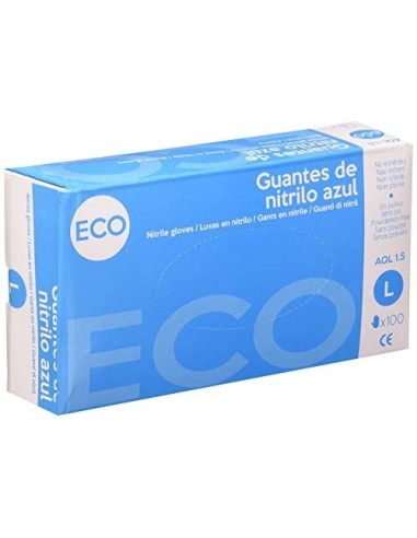 GUANTE NITRILO DESECHABLE SENSITIVE SIN POLVO TALLA L AZ. 100 UD.