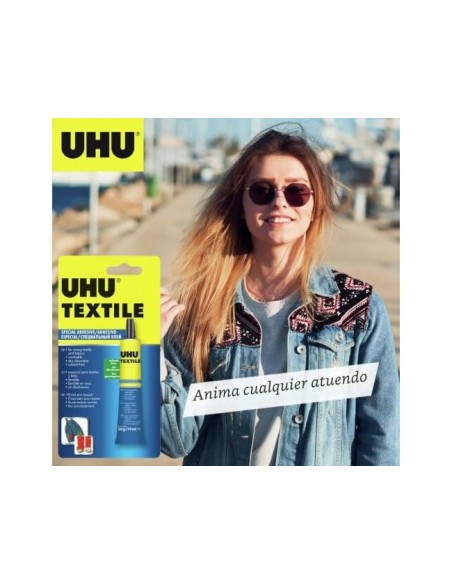 PEGAMENTO UHU ESPECIAL TEXTIL TUBO 20GR.EN BLISTER