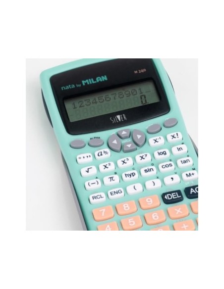 CALCULADORA MILAN CIENTIFICA M240 SILVER 2 LINEAS 240 10+2D.VE. TURQ.