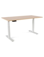MESA ROCADA REG.ELECTRICA 129 CM ESTRUCTURA ACERO TABLERO 160 CM HAYA