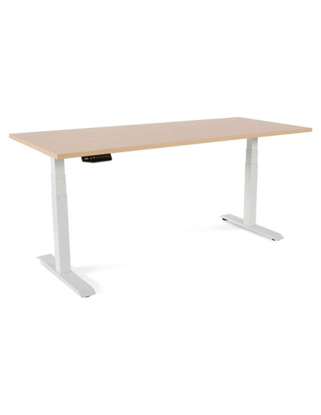 MESA ROCADA REG.ELECTRICA 129 CM ESTRUCTURA ACERO TABLERO 180 CM HAYA